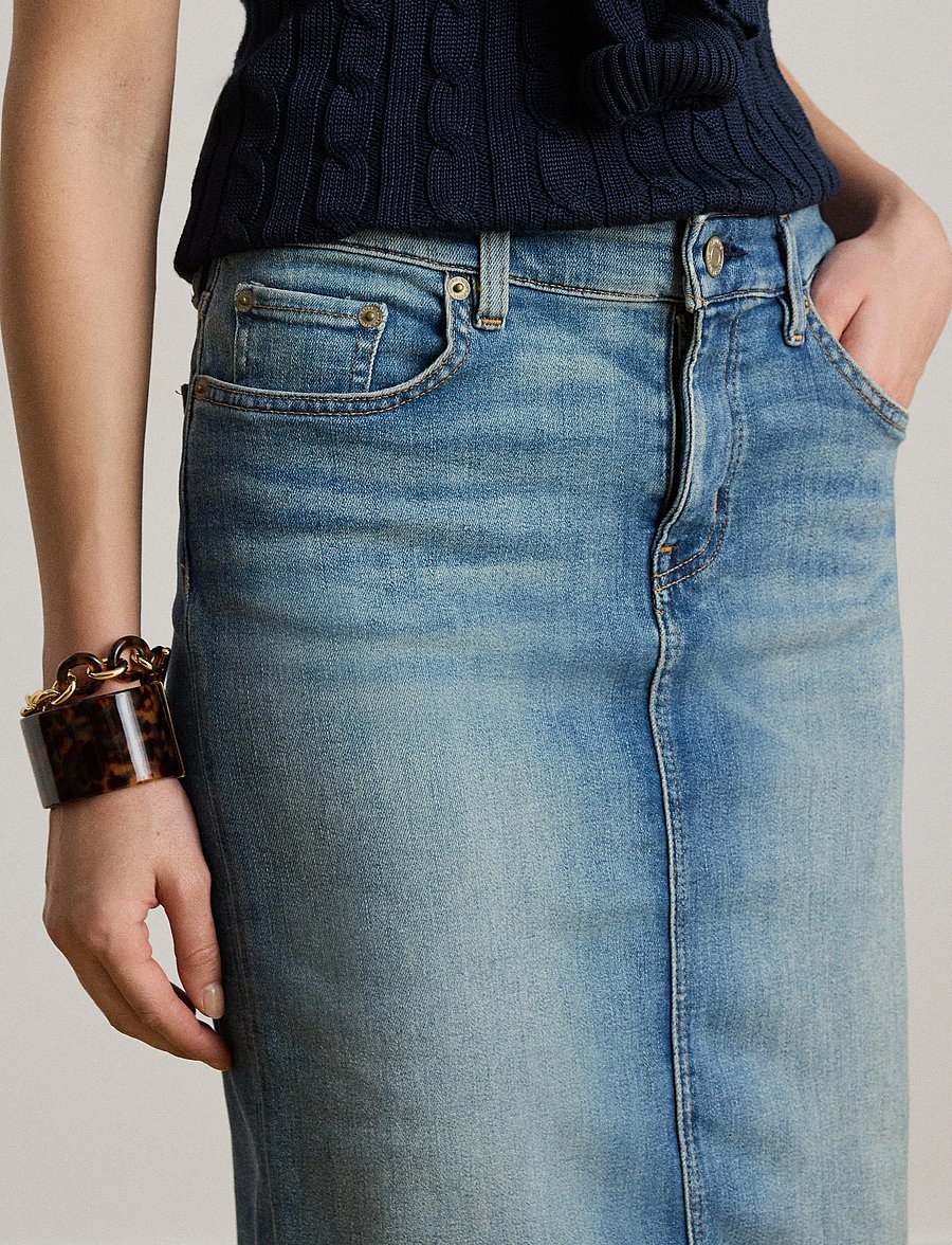 Lauren Ralph Lauren - Denim Skirt - jeanskjolar - sunset indigo was - 4