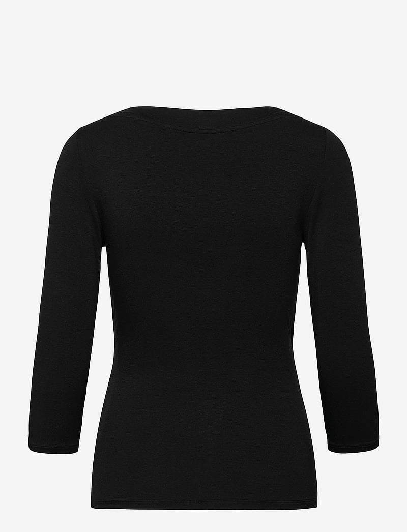 Lauren Ralph Lauren - Surplice Jersey Top - långärmade blusar - polo black - 2