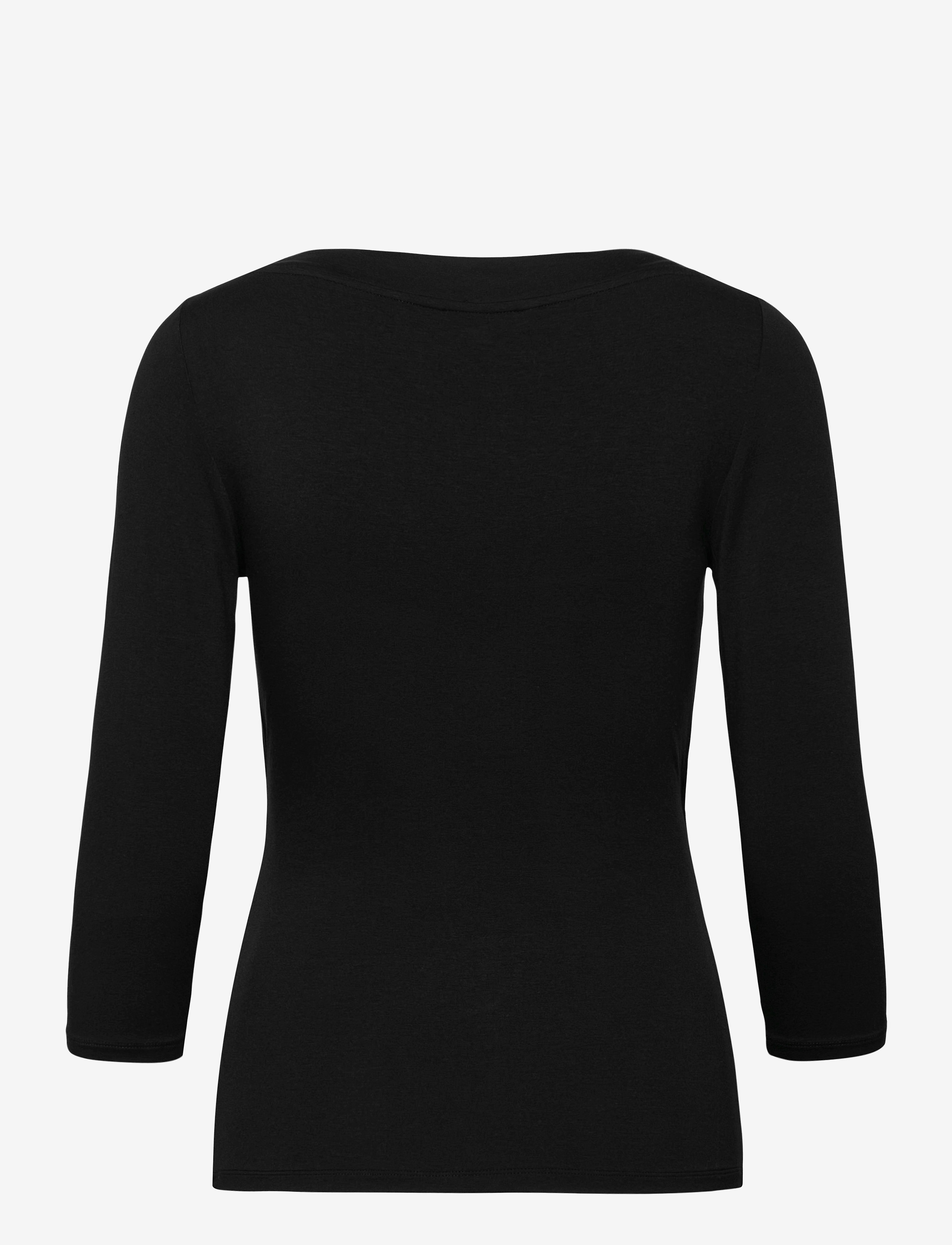 Lauren Ralph Lauren - Surplice Jersey Top - langärmlige blusen - polo black - 2