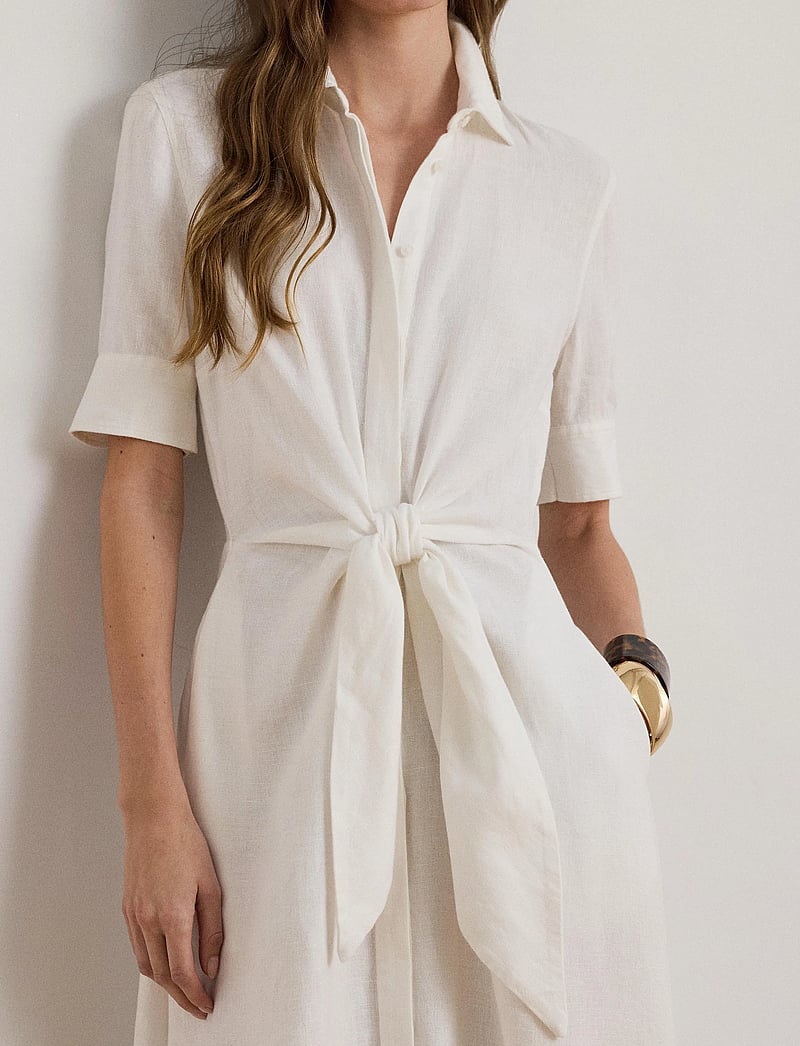 Lauren Ralph Lauren - CLASSIC LINEN-DRESS - marškinių tipo suknelės - white - 3