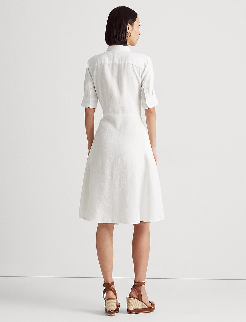 Lauren Ralph Lauren - CLASSIC LINEN-DRESS - marškinių tipo suknelės - white - 4