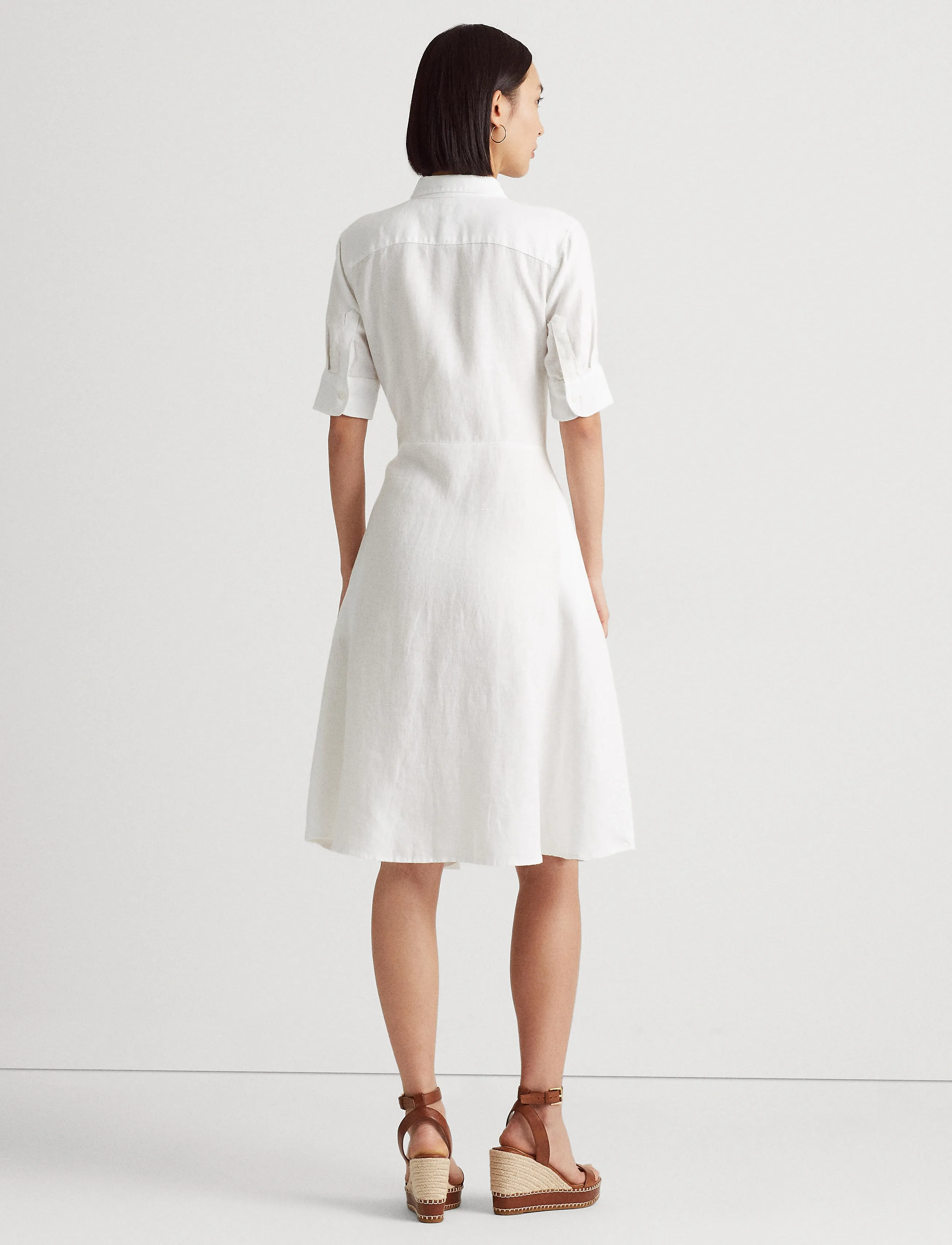 Lauren Ralph Lauren - CLASSIC LINEN-DRESS - marškinių tipo suknelės - white - 4