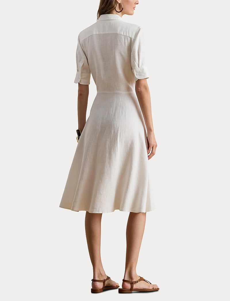 Lauren Ralph Lauren - CLASSIC LINEN-DRESS - marškinių tipo suknelės - white - 5