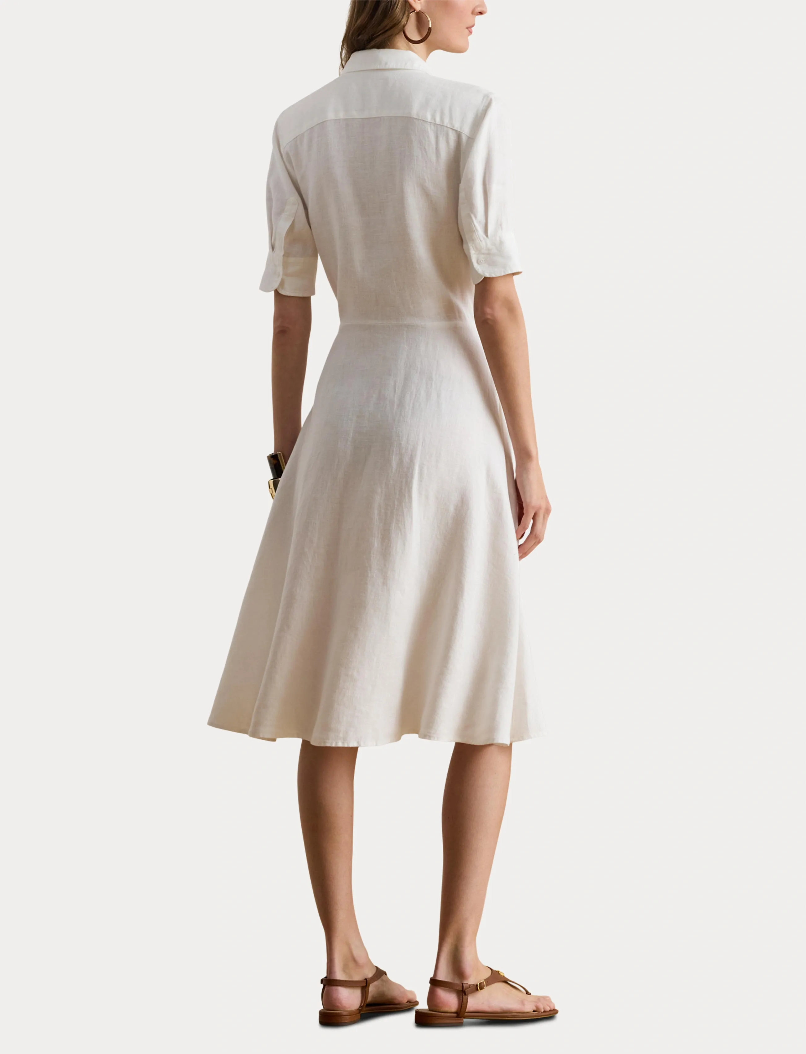 Lauren Ralph Lauren - CLASSIC LINEN-DRESS - marškinių tipo suknelės - white - 5