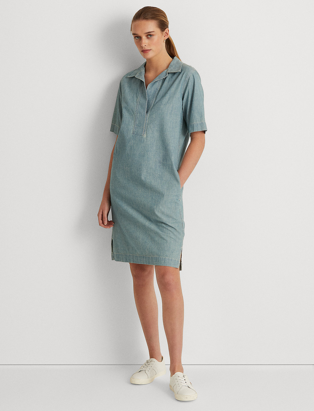 Lauren denim shift deals dress