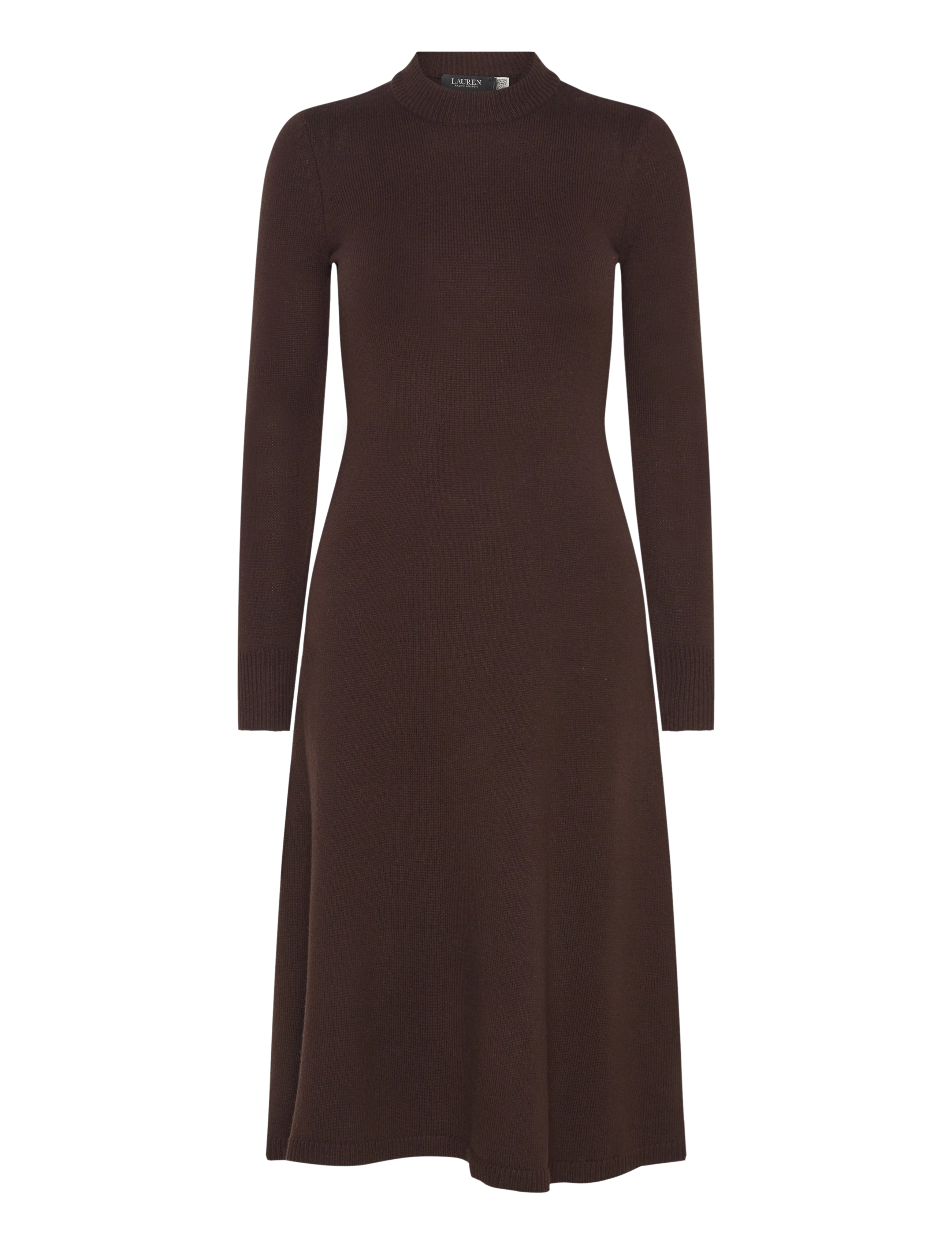 Lauren Ralph Lauren - Wool-Blend Long-Sleeve Sweater Dress - circuit brown - 1