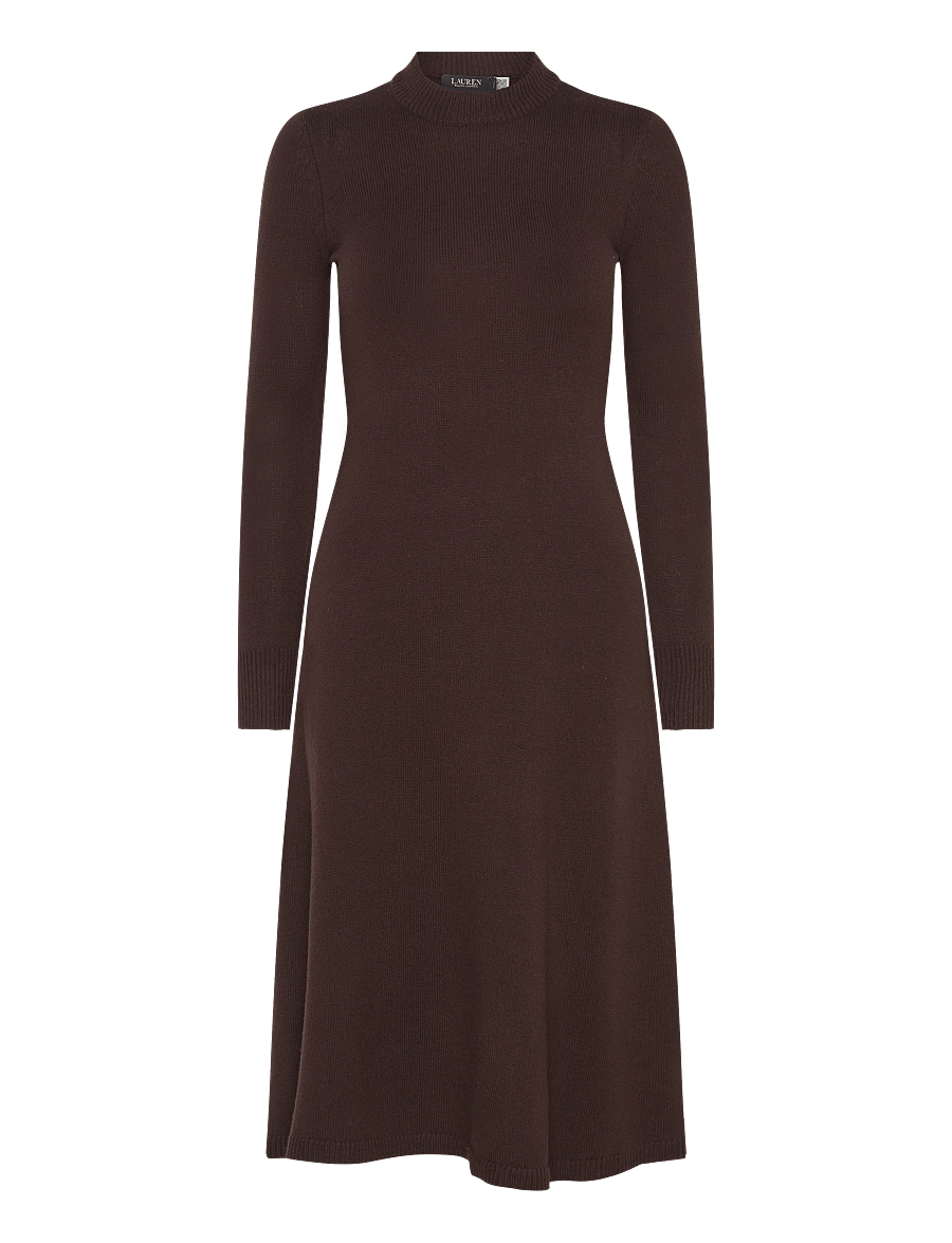 Lauren Ralph Lauren - Wool-Blend Long-Sleeve Sweater Dress - circuit brown - 1