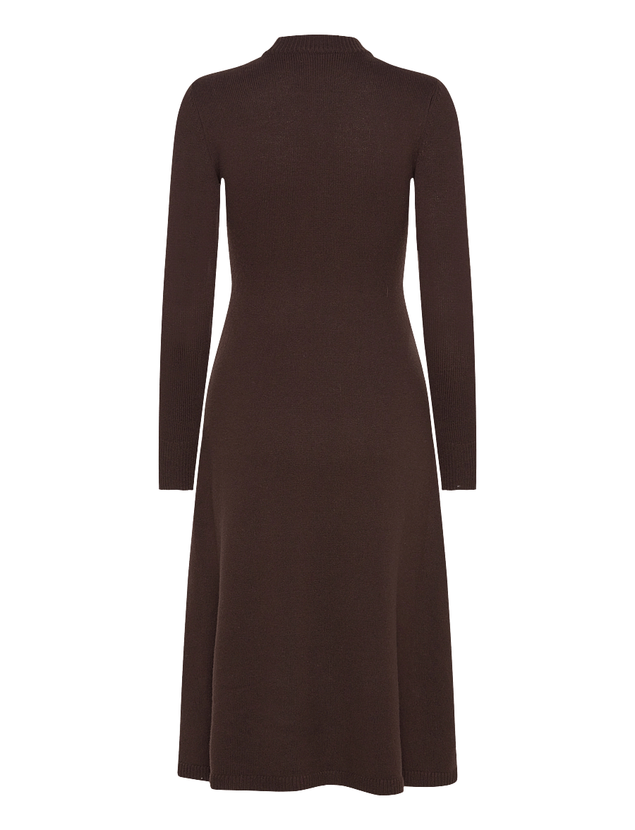 Lauren Ralph Lauren - Wool-Blend Long-Sleeve Sweater Dress - circuit brown - 2