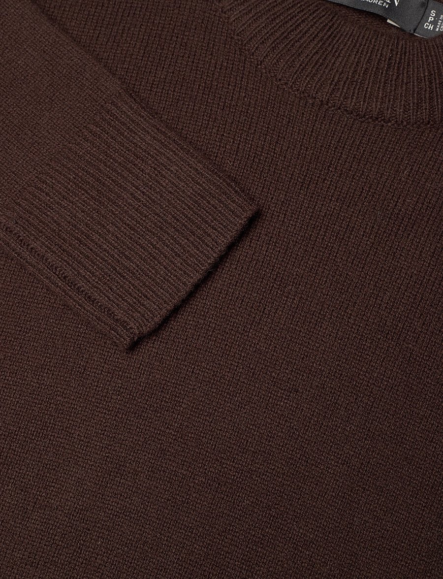 Lauren Ralph Lauren - Wool-Blend Long-Sleeve Sweater Dress - circuit brown - 3