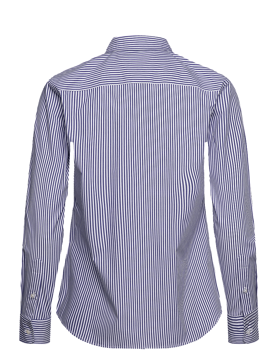 Lauren Ralph Lauren - Classic Fit Striped Cotton Shirt - langærmede skjorter - blue/white - 1