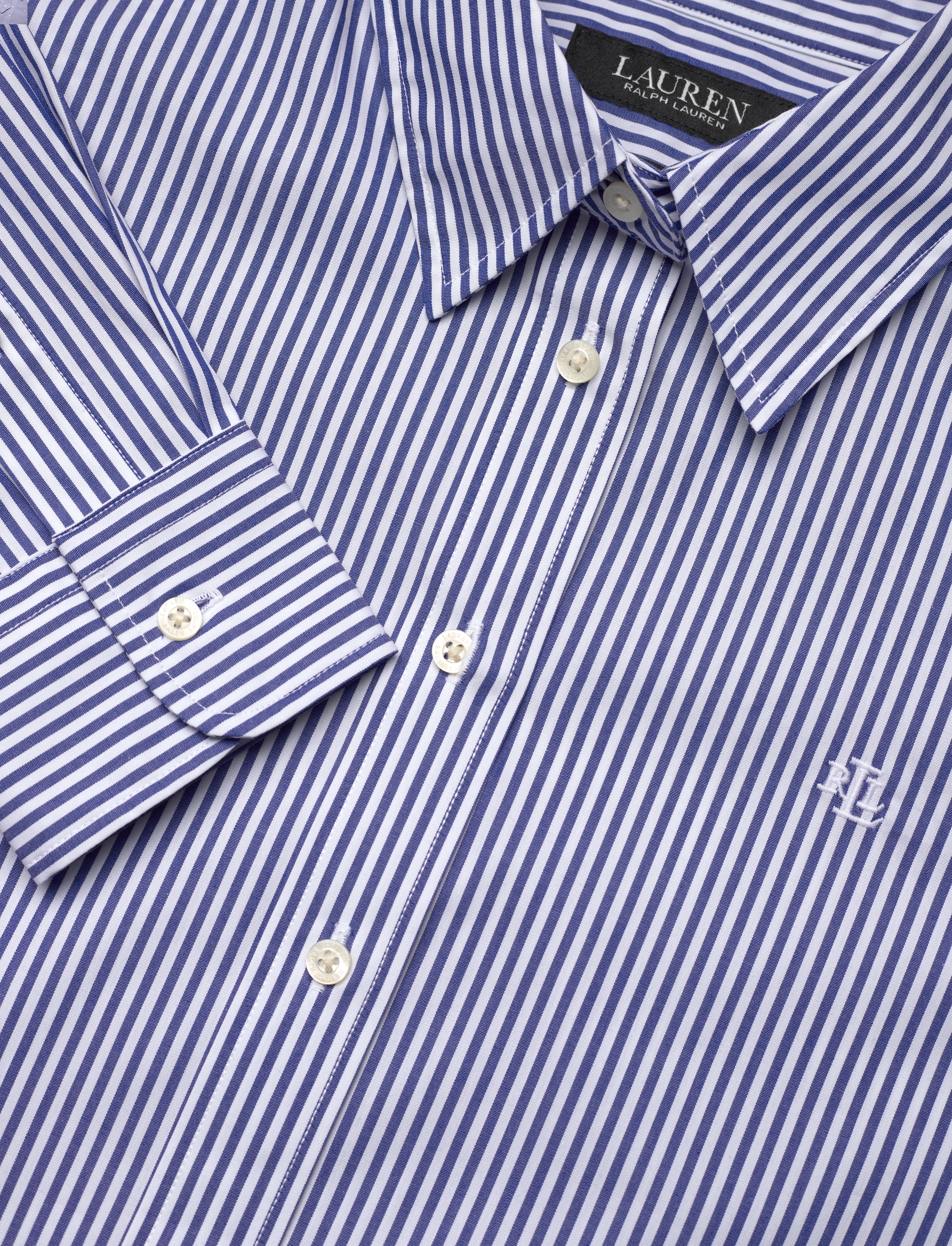 Lauren Ralph Lauren - Classic Fit Striped Cotton Shirt - chemises à manches longues - blue/white - 2