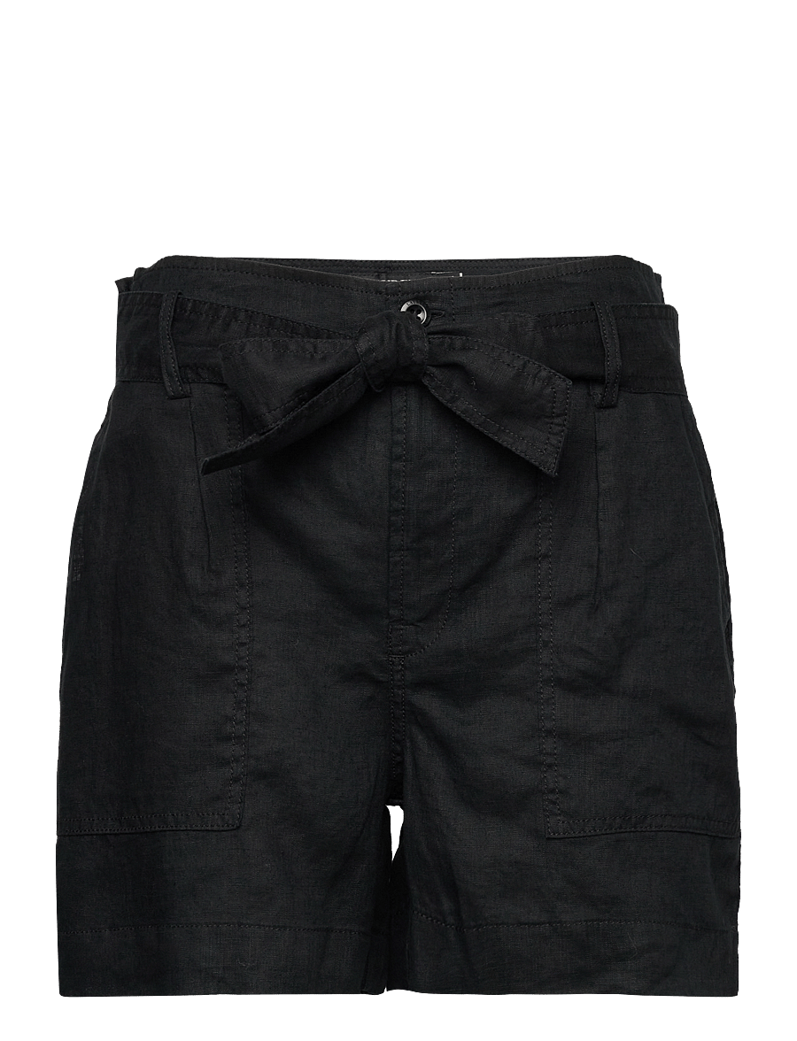 Lauren Ralph Lauren - Belted Linen Short - linased lühikesed püksid - polo black - 1