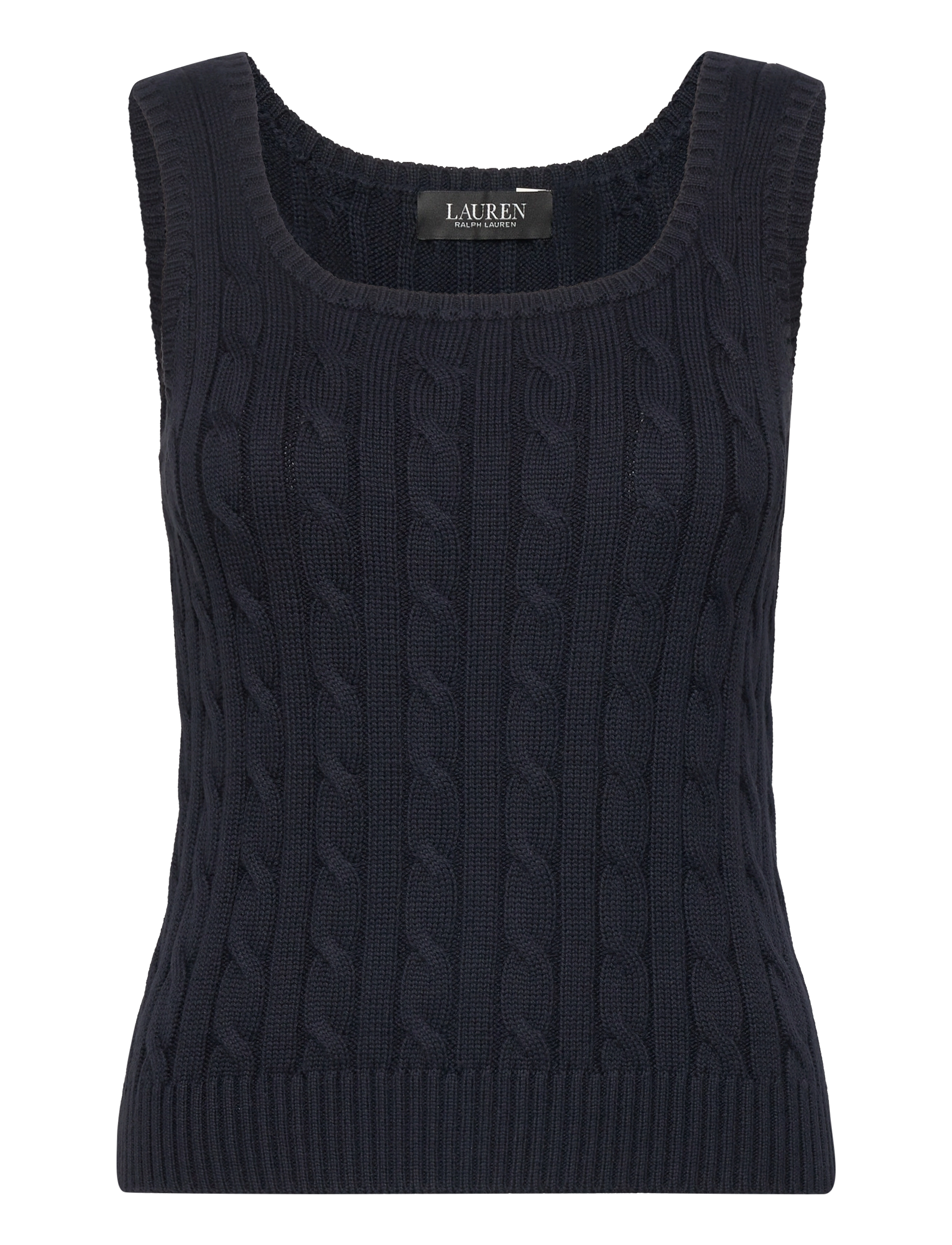 Lauren Ralph Lauren Cable-Knit Sleeveless Sweater - Strikveste - LAUREN NAVY / navy