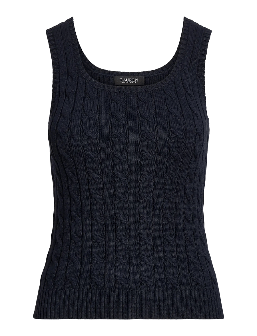 Lauren Ralph Lauren - Cable-Knit Sleeveless Sweater - Ärmellose tops - lauren navy - 1