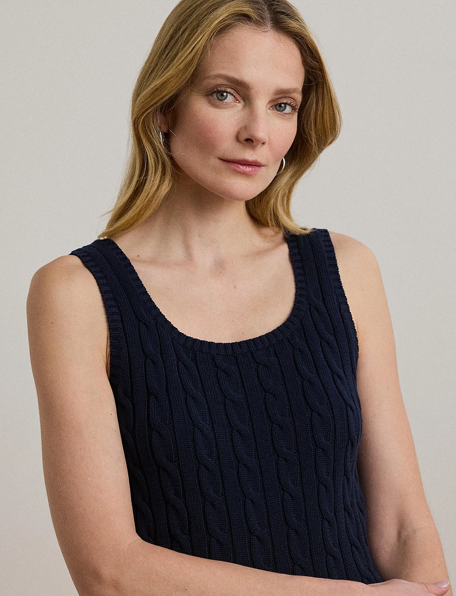 Lauren Ralph Lauren - Cable-Knit Sleeveless Sweater - Ärmellose tops - lauren navy - 3
