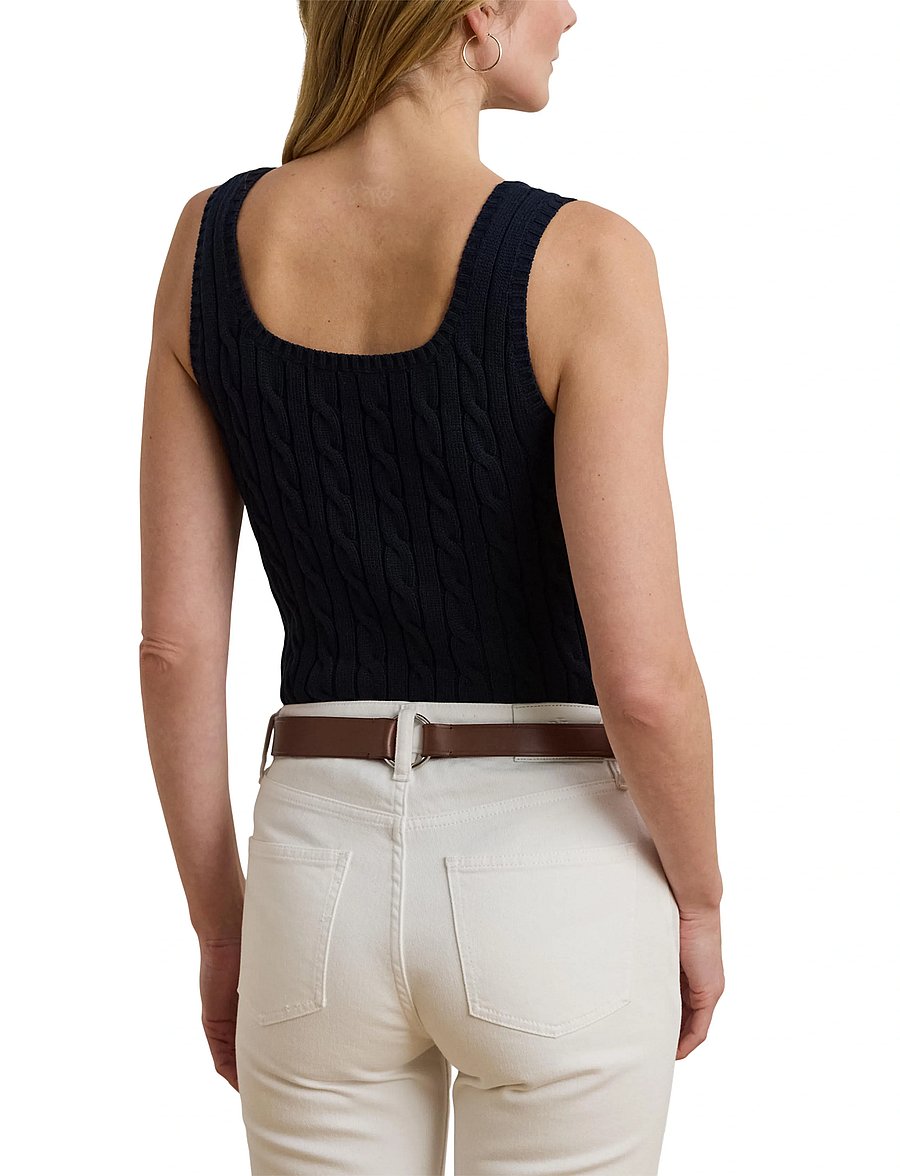 Lauren Ralph Lauren - Cable-Knit Sleeveless Sweater - Ärmellose tops - lauren navy - 4