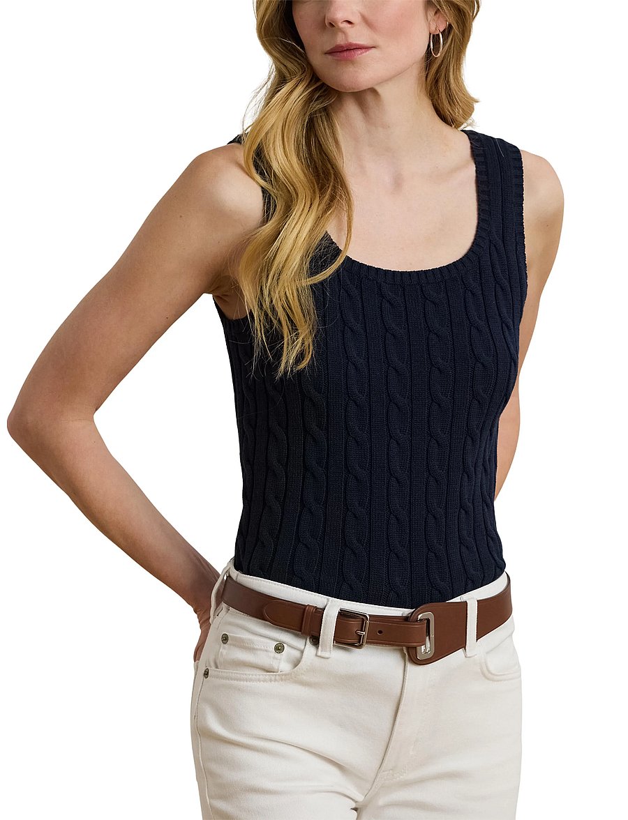 Lauren Ralph Lauren - Cable-Knit Sleeveless Sweater - Ärmellose tops - lauren navy - 5