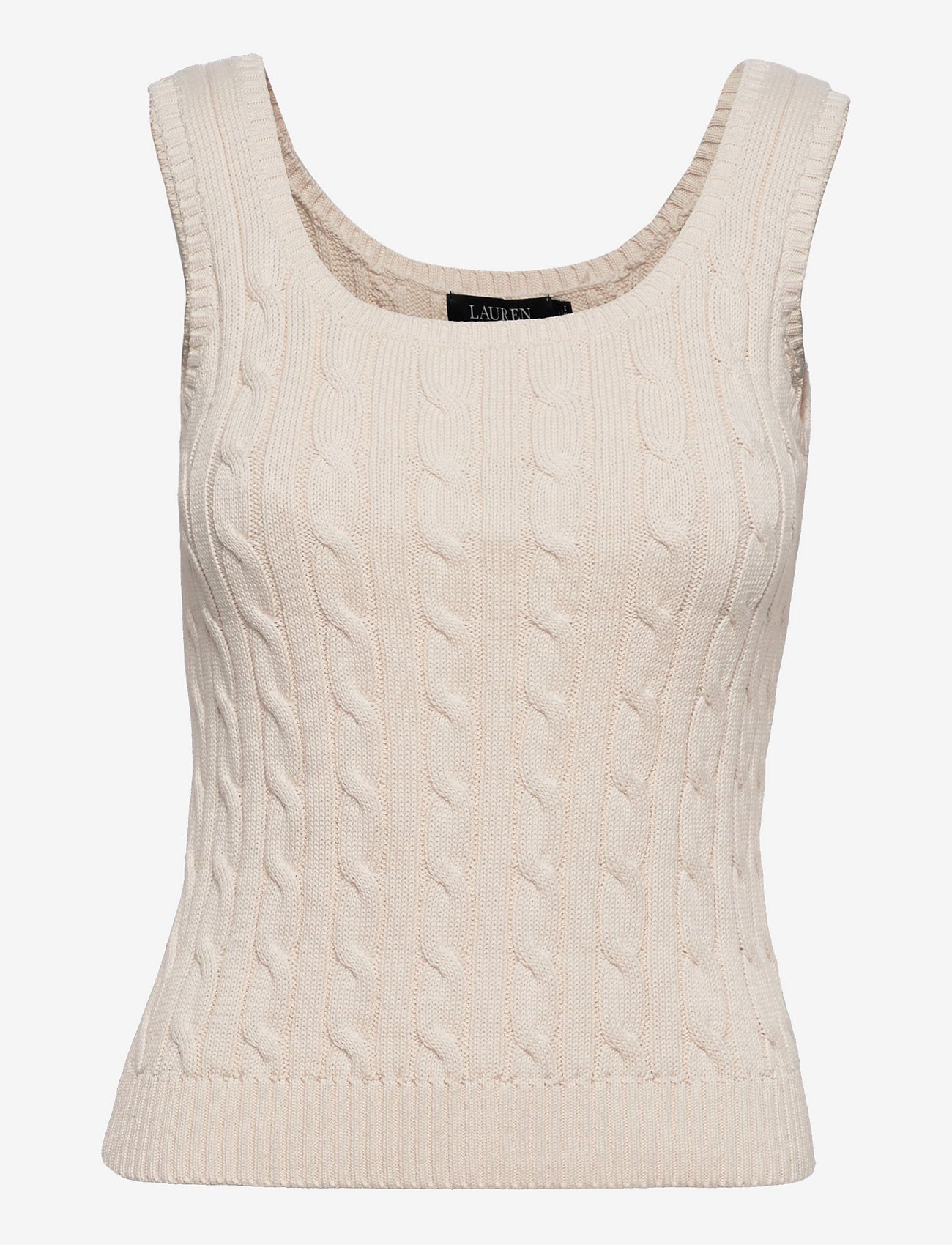 Lauren Ralph Lauren Cable-Knit Sleeveless Sweater - T-shirts & Tops - MASCARPONE CREAM / cream