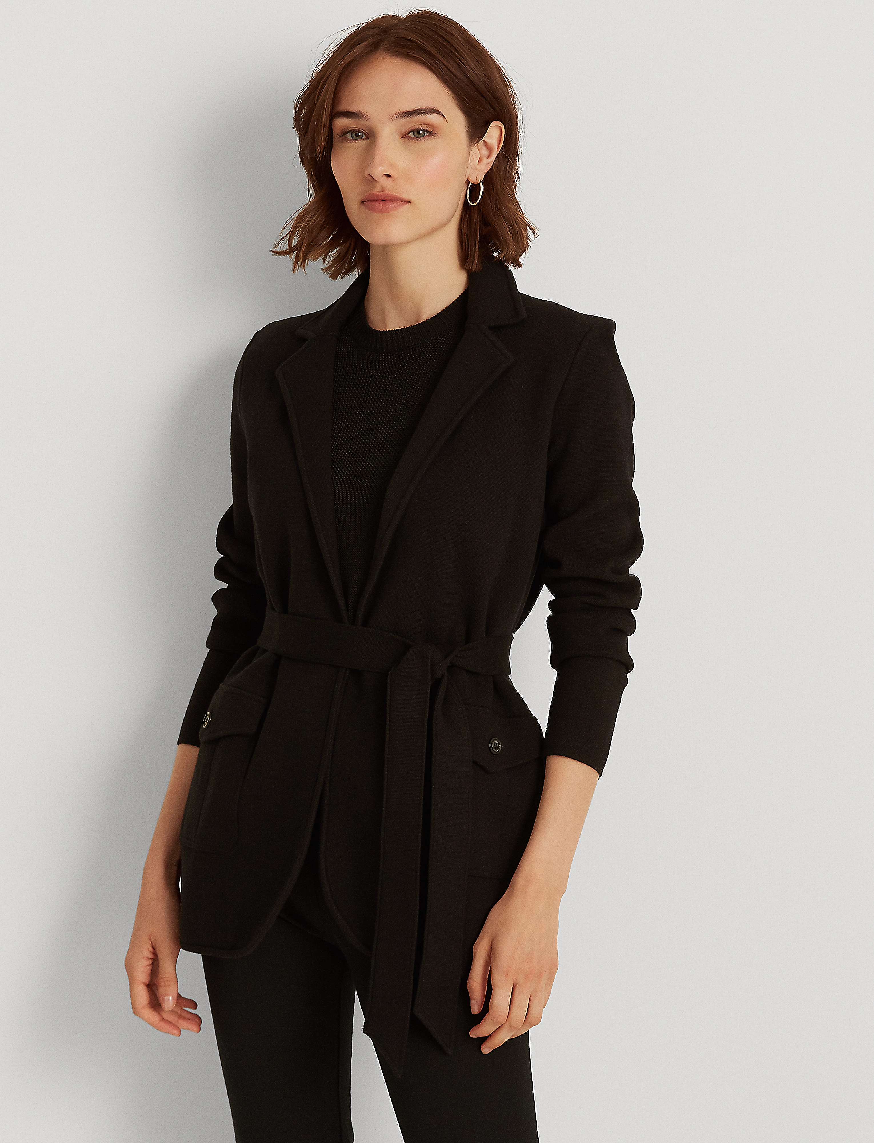 Lauren Ralph Lauren - Belted Cotton-Blend Blazer - polo black - 2