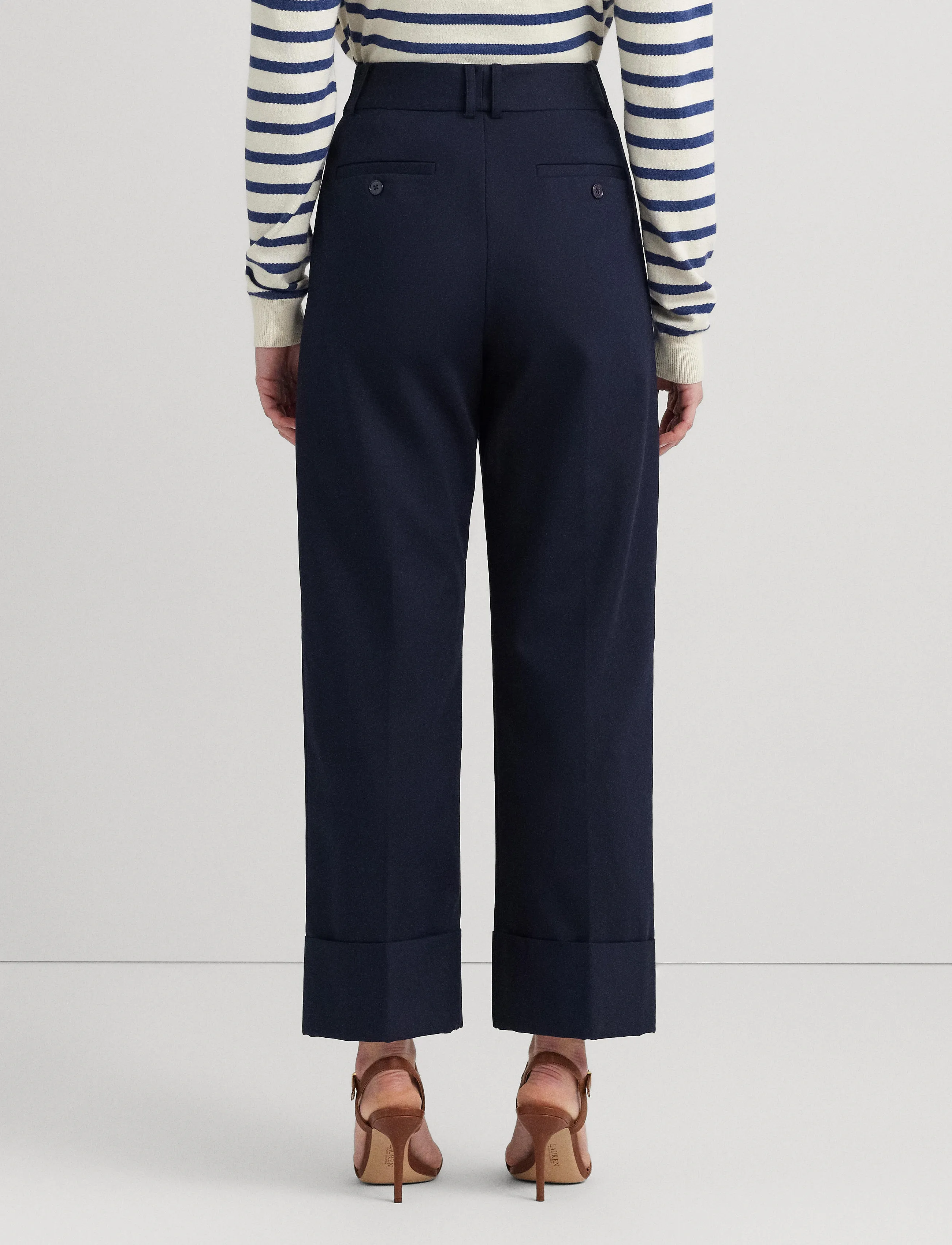 Lauren Ralph Lauren - Double-Faced Stretch Cotton Ankle Pant - lauren navy - 2