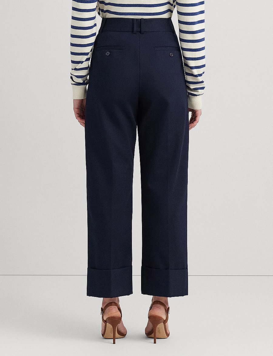 Lauren Ralph Lauren - Double-Faced Stretch Cotton Ankle Pant - lauren navy - 2