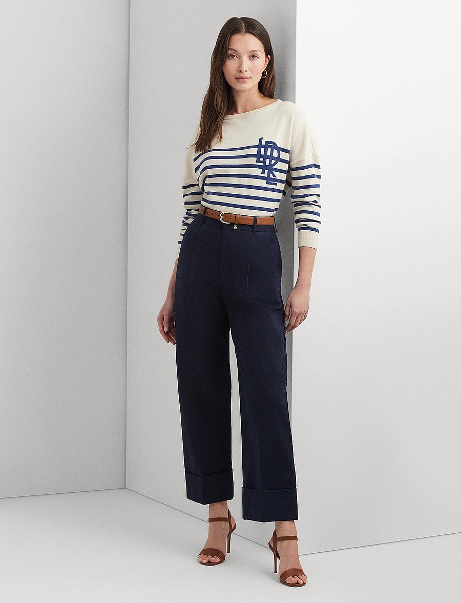 Lauren Ralph Lauren - Double-Faced Stretch Cotton Ankle Pant - lauren navy - 3