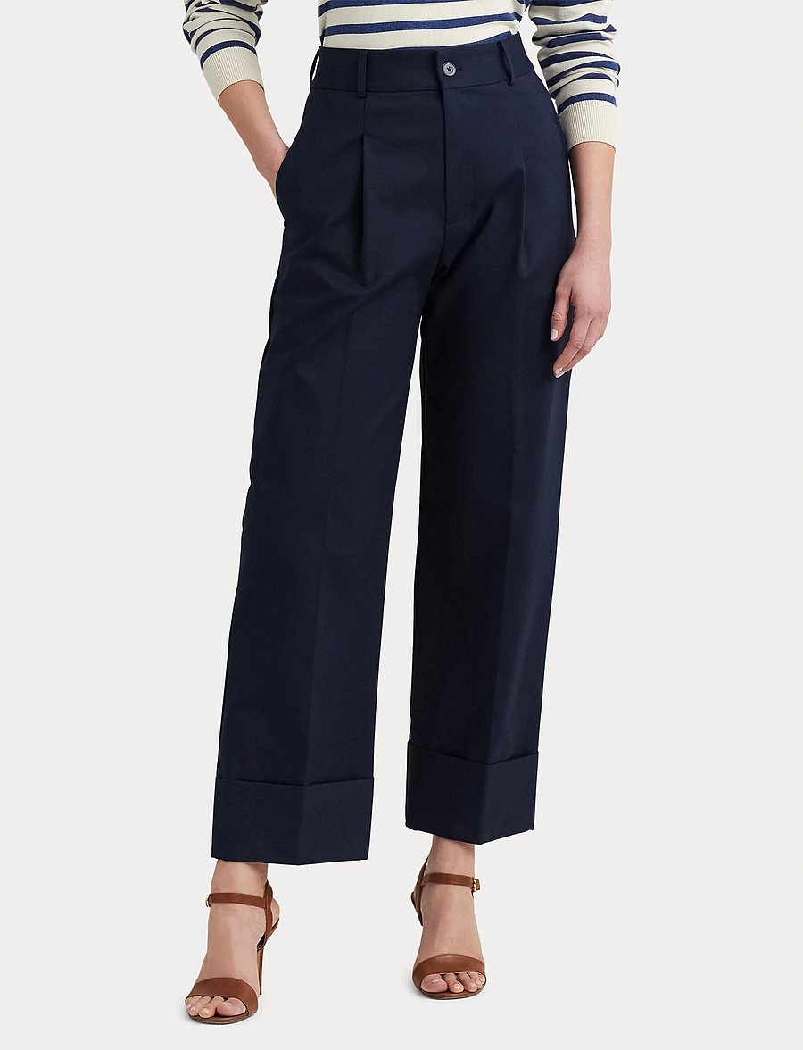 Lauren Ralph Lauren - Double-Faced Stretch Cotton Ankle Pant - lauren navy - 5