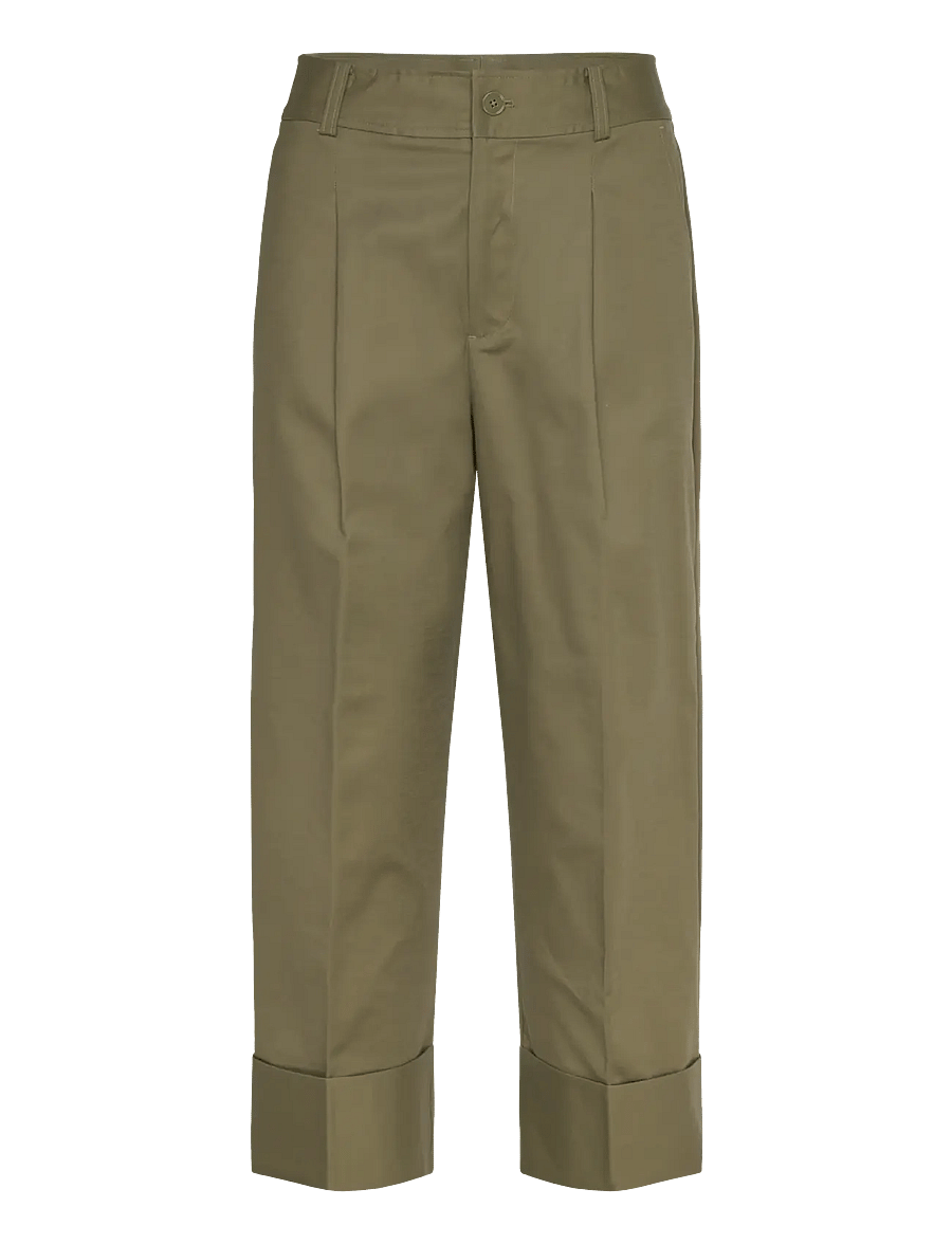 Lauren Ralph Lauren - Double-Faced Stretch Cotton Ankle Pant - habitbukser - olive grove - 0