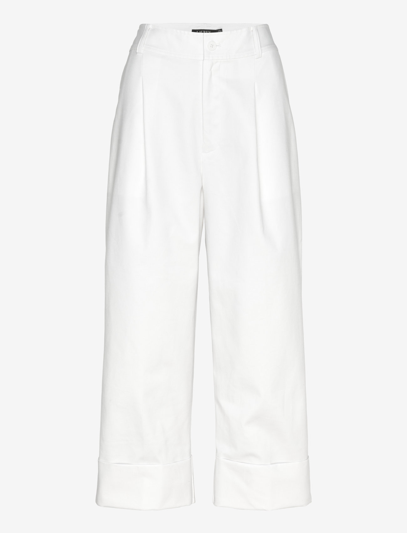 Lauren Ralph Lauren - Double-Faced Stretch Cotton Ankle Pant - habitbukser - white - 0