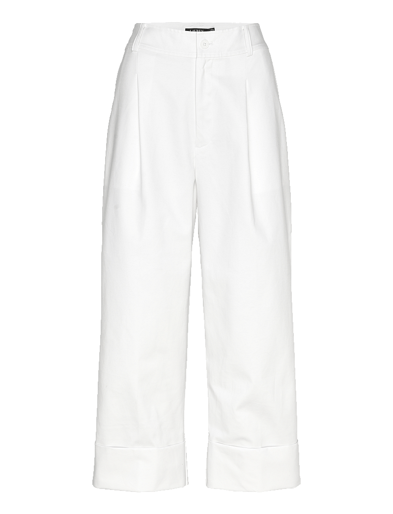Lauren Ralph Lauren - Double-Faced Stretch Cotton Ankle Pant - habitbukser - white - 0