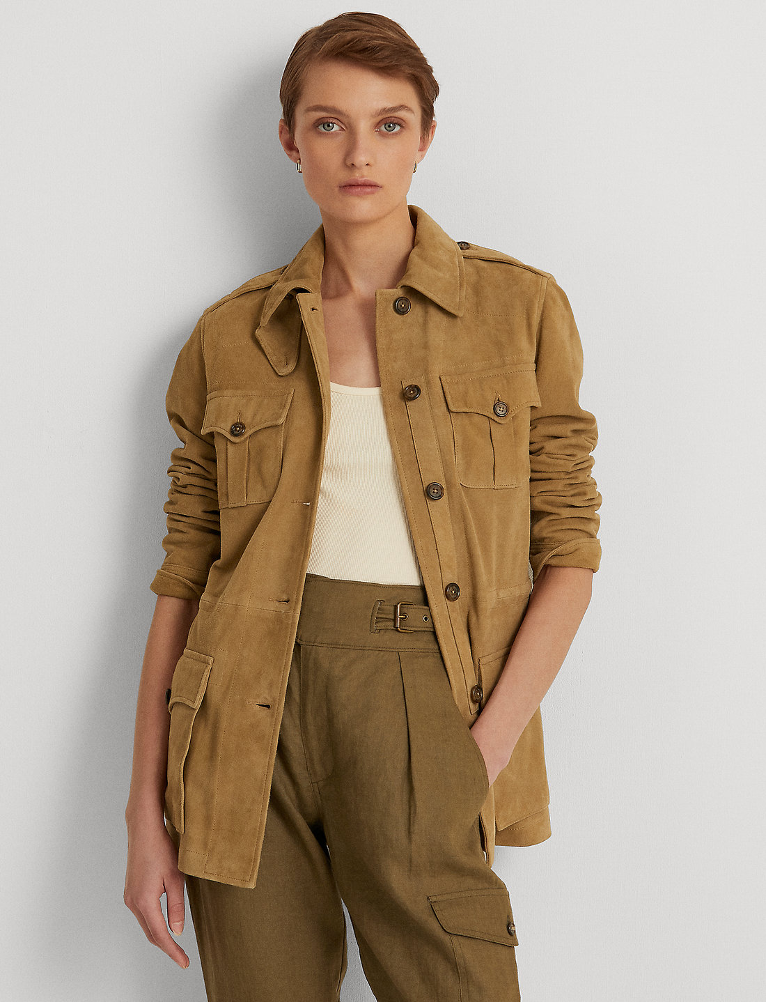 Ralph lauren 2025 suede jacket womens