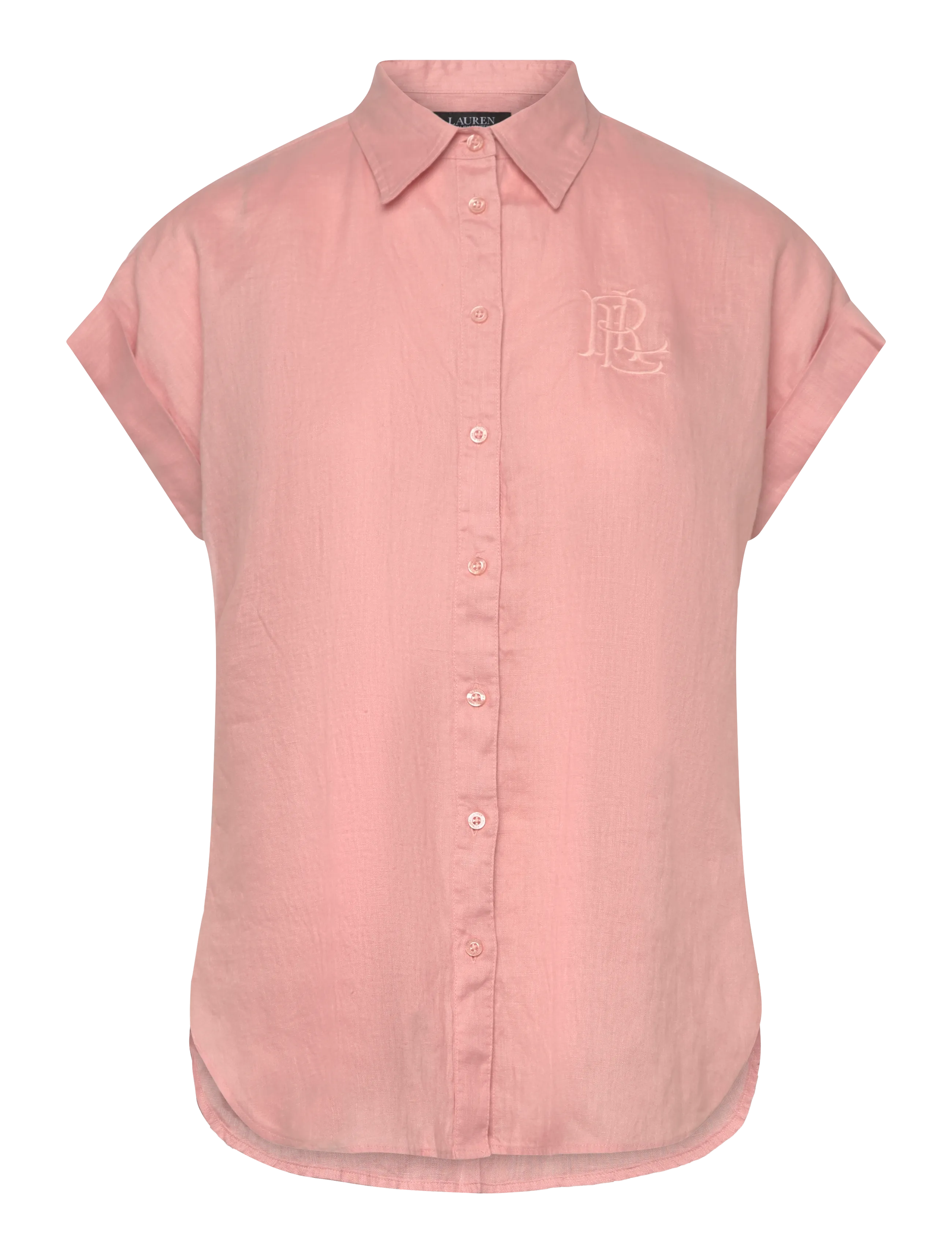 Lauren Ralph Lauren Linen Short-Sleeve Shirt - Bluser & Skjorter - PINK RHODONITE / pink/rose