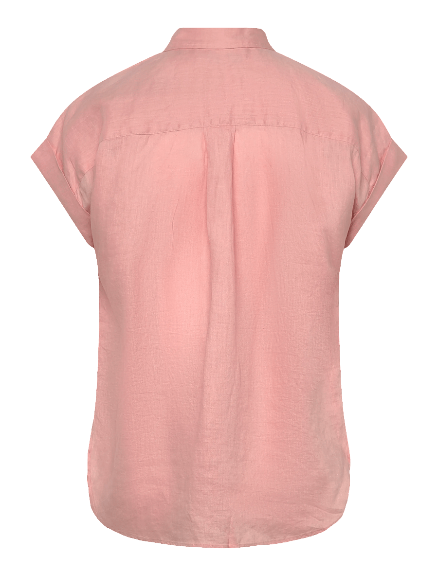 Lauren Ralph Lauren - Linen Short-Sleeve Shirt - hørskjorter - pink rhodonite - 2