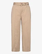 Micro-Sanded Twill Belted Wide-Leg Pant - BIRCH TAN