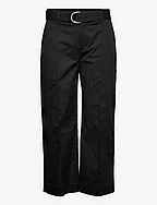 Micro-Sanded Twill Belted Wide-Leg Pant - POLO BLACK