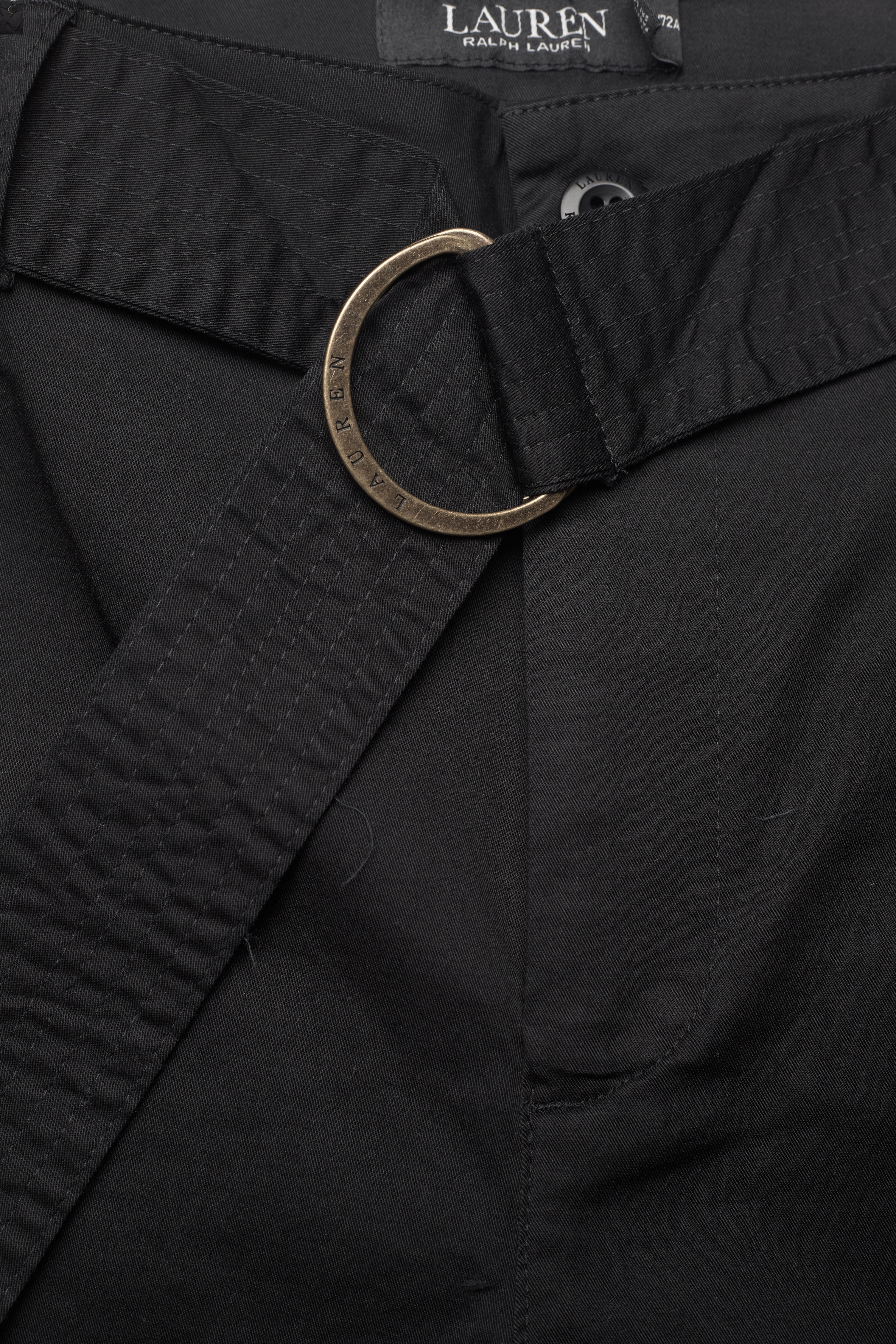 Lauren Ralph Lauren - Micro-Sanded Twill Belted Wide-Leg Pant - polo black - 4