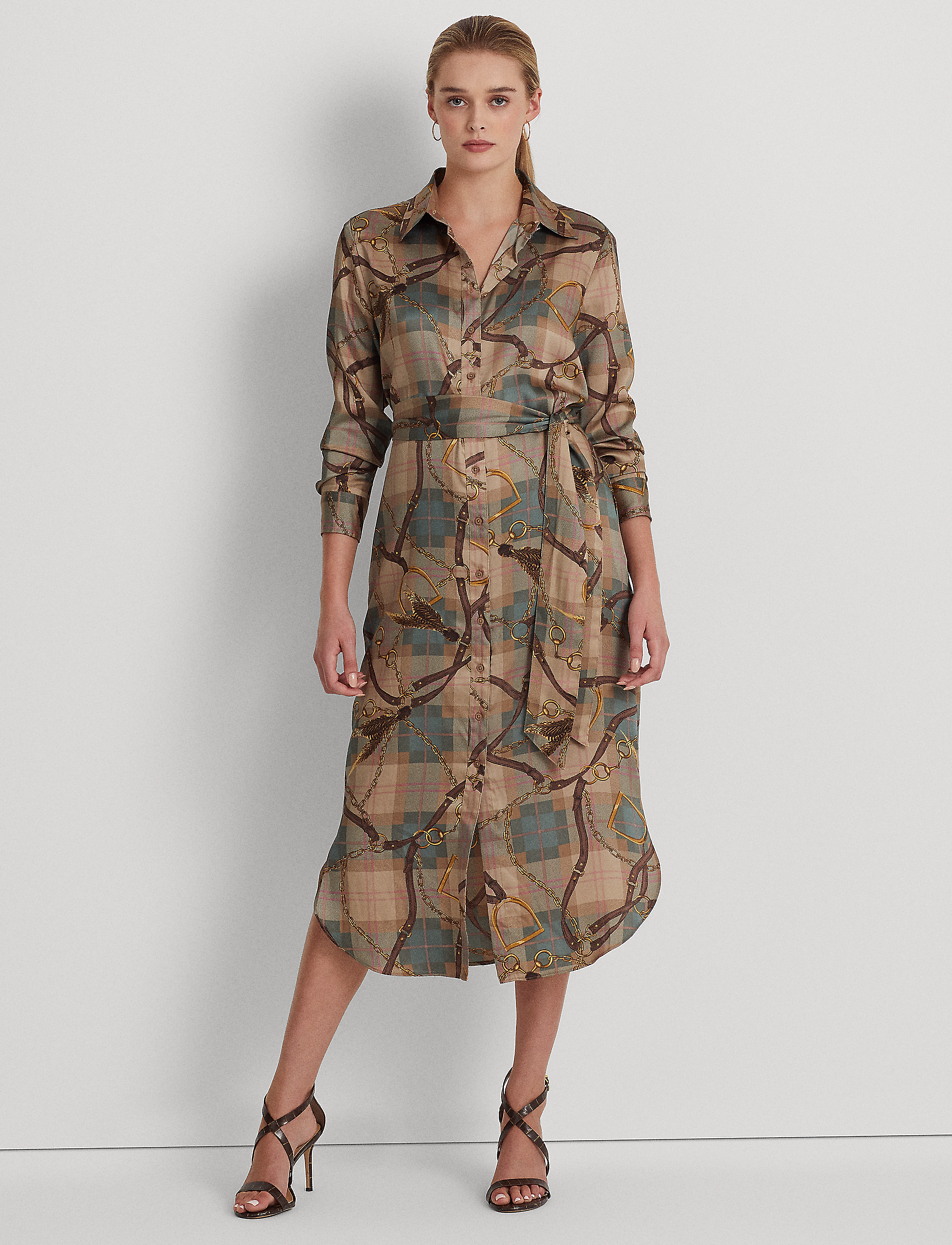 Lauren Ralph Lauren - Plaid Twill Shirtdress - tan multi - 2
