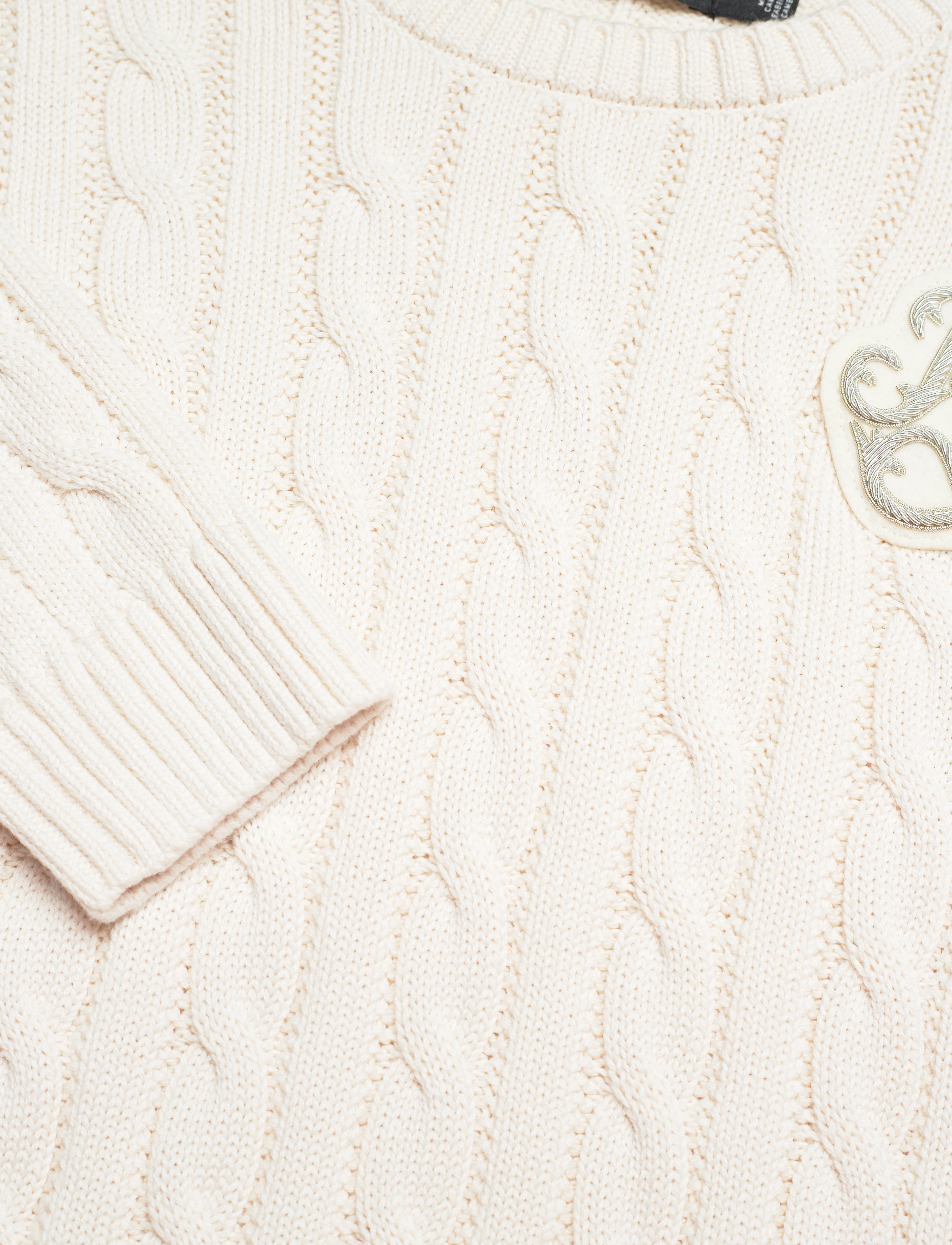 Lauren Ralph Lauren - Button-Trim Cable-Knit Sweater - mascarpone cream - 3