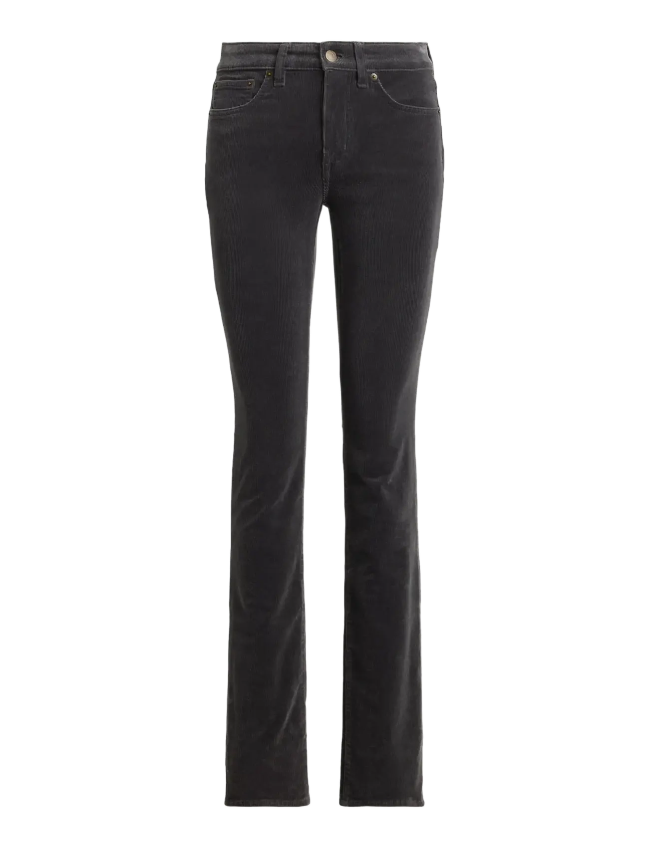 LAUREN RALPH LAUREN Stretch Kordsamt Mid-Rise Straight Hose Grau - 34 - Damen