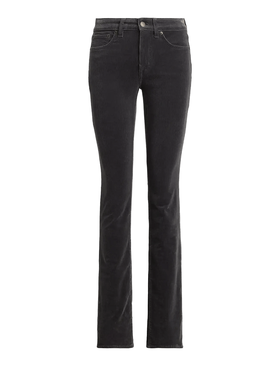 Lauren Ralph Lauren - Stretch Corduroy Mid-Rise Straight Pant - bukser med lige ben - onyx grey - 1