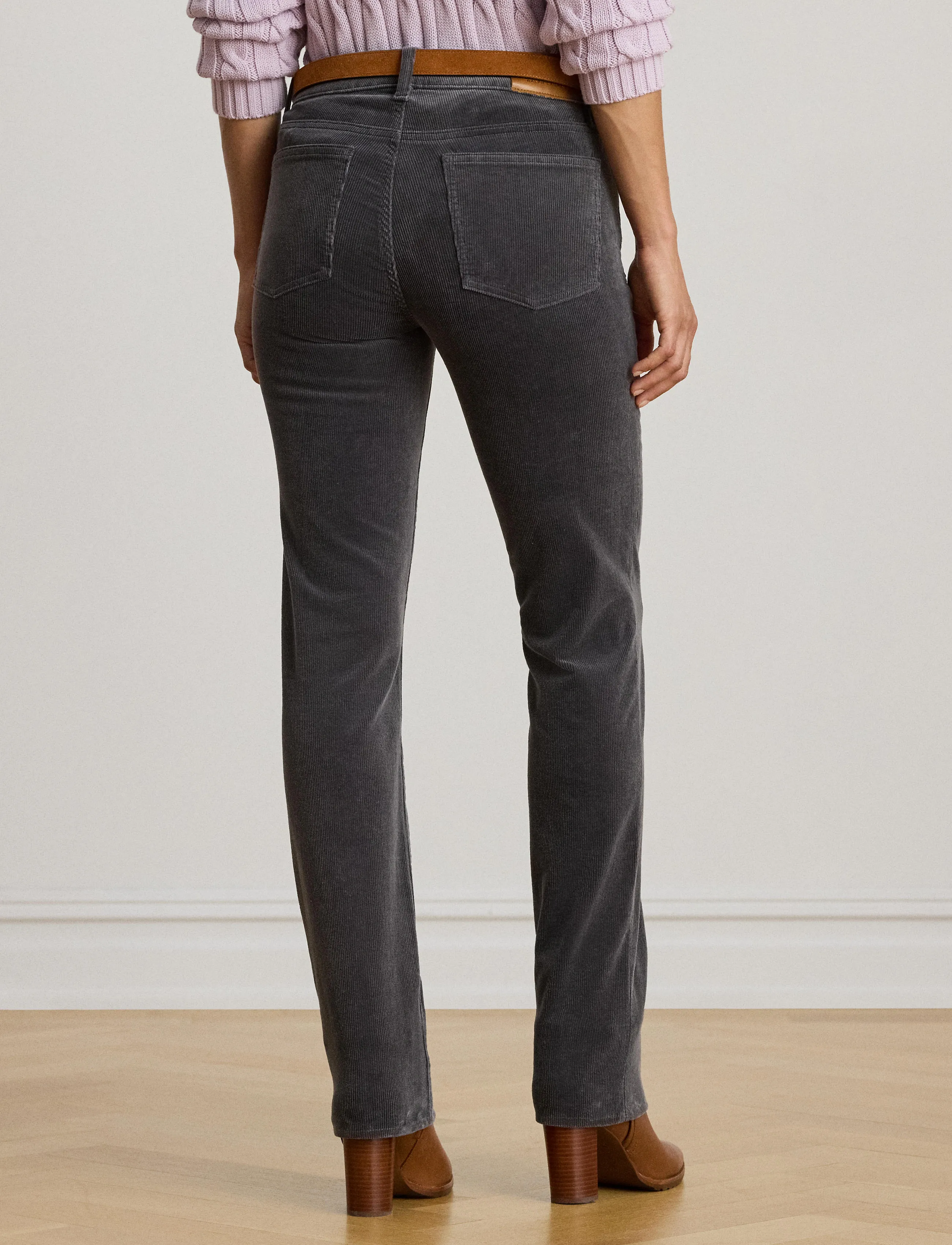 Lauren Ralph Lauren - Stretch Corduroy Mid-Rise Straight Pant - bukser med lige ben - onyx grey - 2