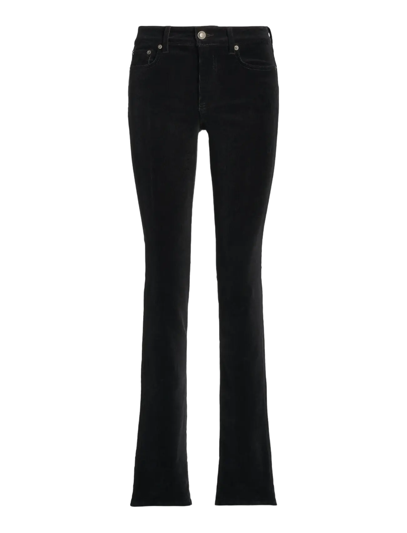 Lauren Ralph Lauren Stretch Corduroy Mid-Rise Straight Pant - Püksid - POLO BLACK / black