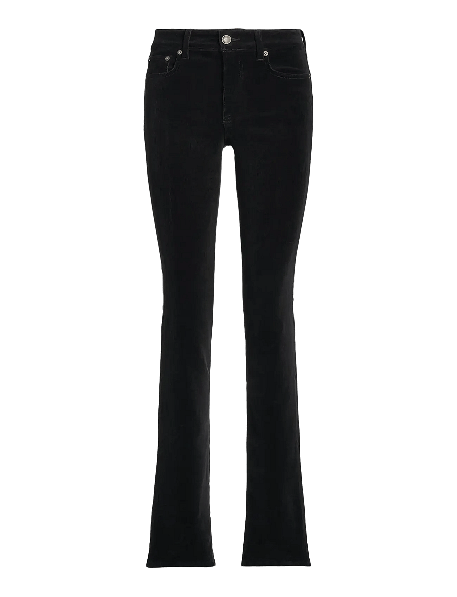 Lauren Ralph Lauren - Stretch Corduroy Mid-Rise Straight Pant - pantalons droits - polo black - 1