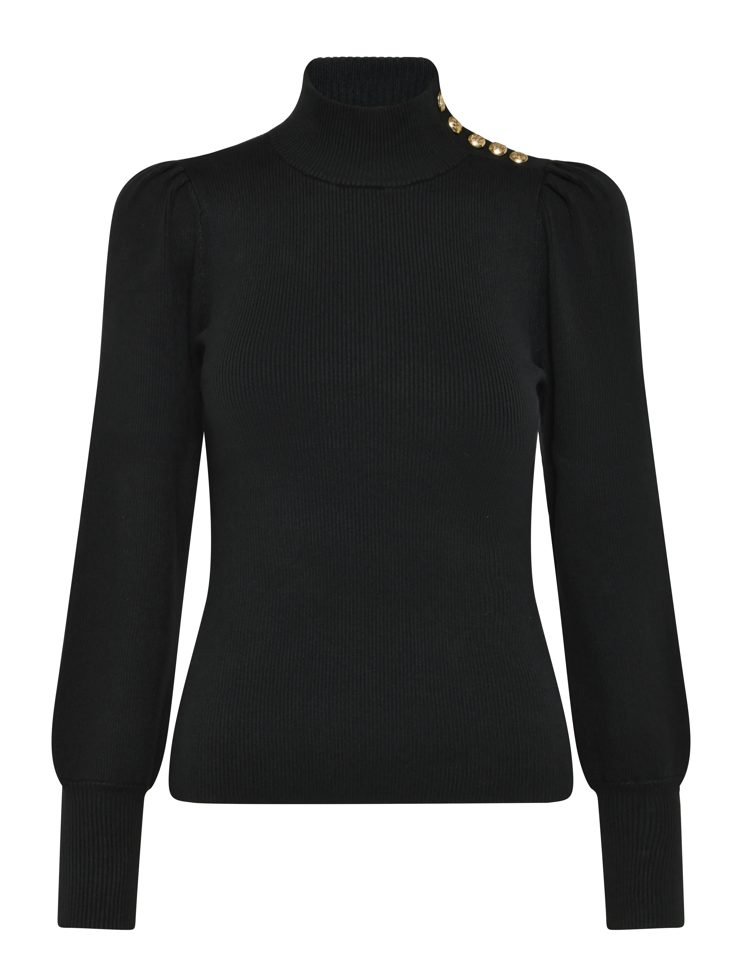 Lauren Ralph Lauren Button-Trim Mockneck Sweater - Neuheiten - BLACK / black