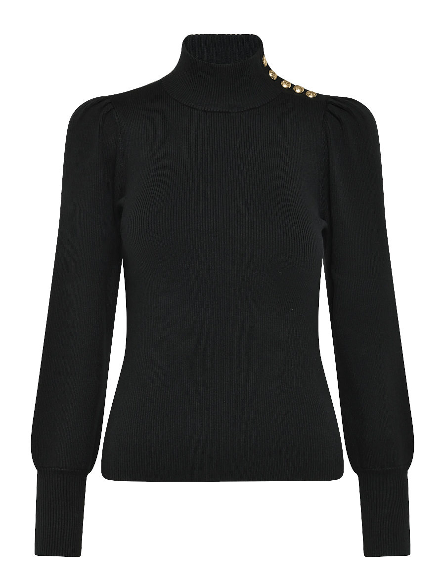 Lauren Ralph Lauren - Button-Trim Mockneck Sweater - rullekraver - black - 1