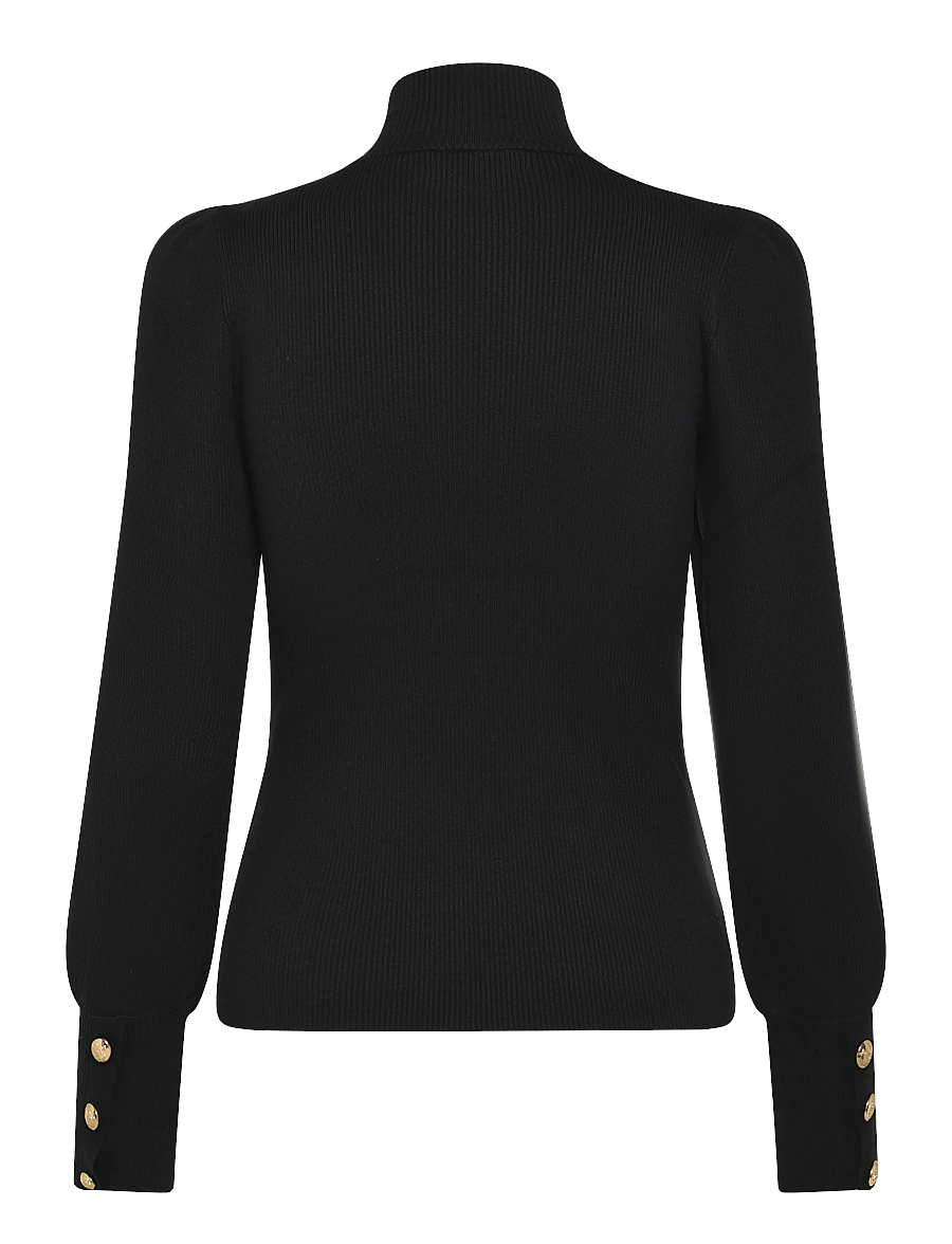 Lauren Ralph Lauren - Button-Trim Mockneck Sweater - rullekraver - black - 2