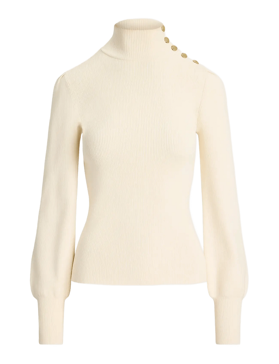 Lauren Ralph Lauren - COTTON MODAL-LS MN TOP - rollkragenpullover - mascarpone cream - 1