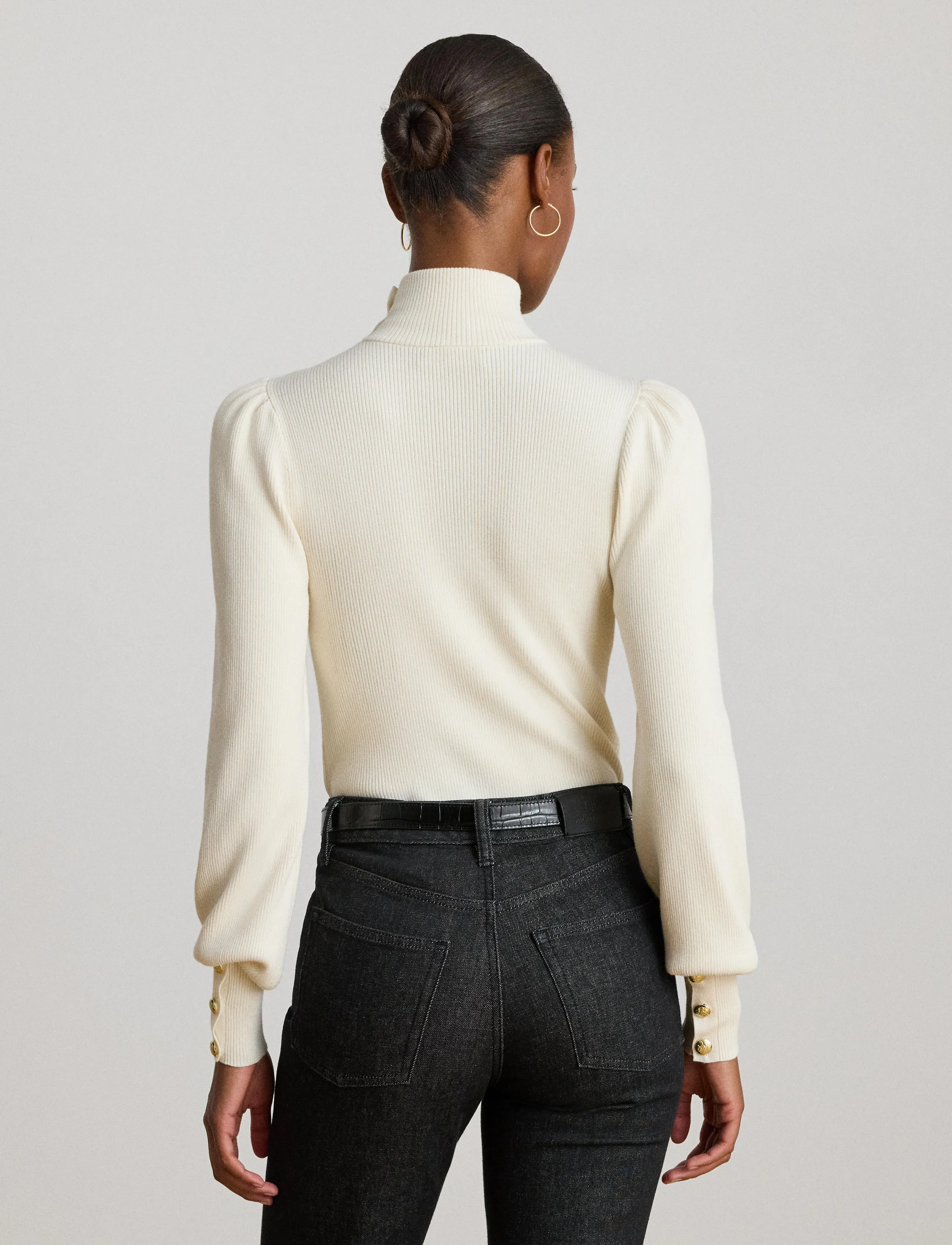Lauren Ralph Lauren - COTTON MODAL-LS MN TOP - rullekraver - mascarpone cream - 2
