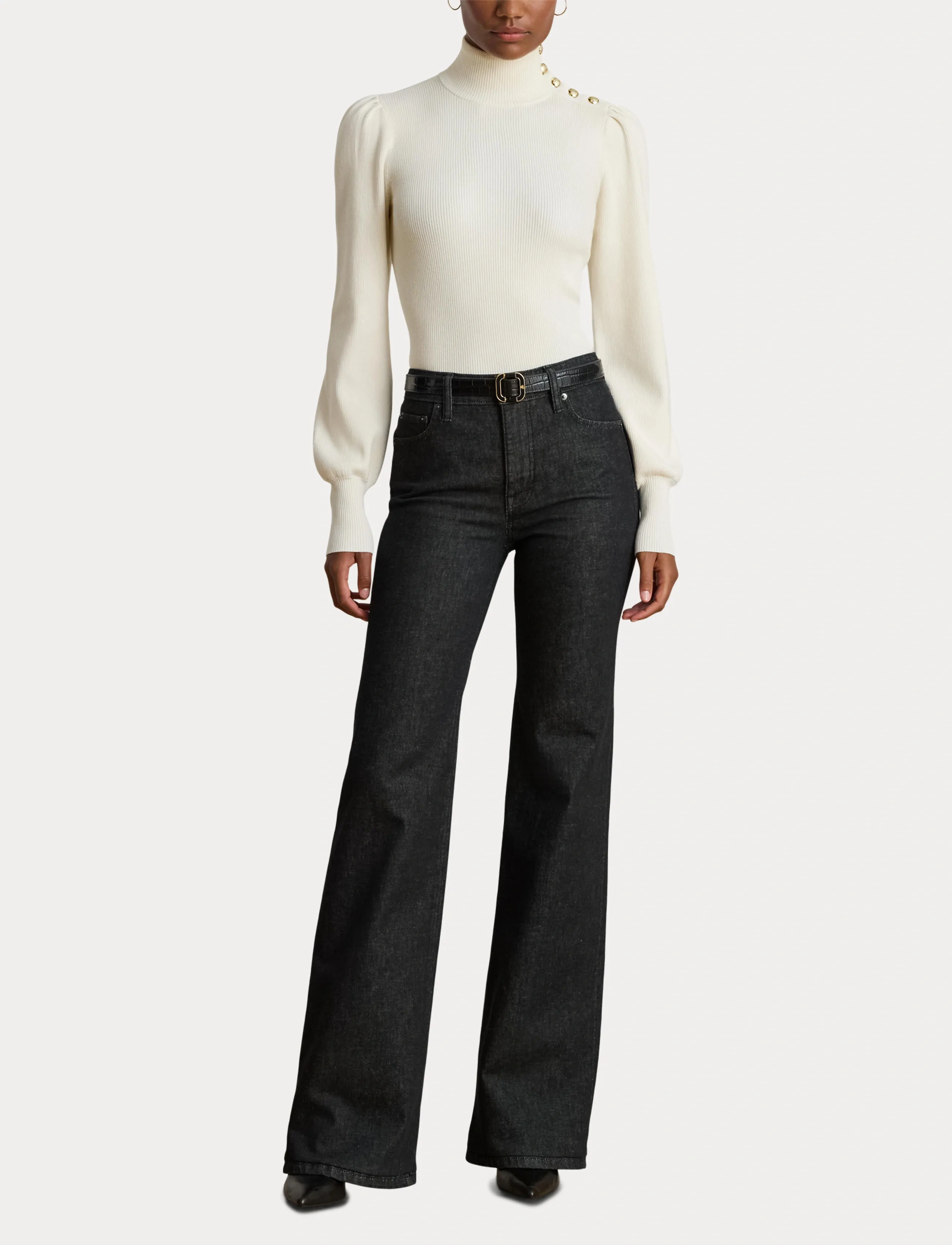 Lauren Ralph Lauren - COTTON MODAL-LS MN TOP - rullekraver - mascarpone cream - 4