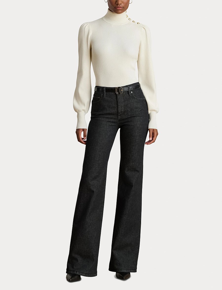 Lauren Ralph Lauren - COTTON MODAL-LS MN TOP - rollkragenpullover - mascarpone cream - 4